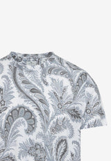 Etro Floral Paisley Print T-shirt Gray MRMA0002-AK999 X0830