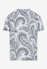 Etro Floral Paisley Print T-shirt Gray MRMA0002-AK999 X0830
