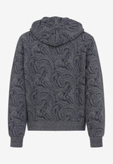Etro Paisley Print Zip-Up Hooded Sweatshirt Blue MRMB0025-99JJ508 S8460