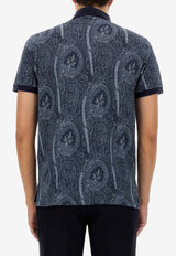 Etro All-Over Foliage Polo T-shirt Blue MRMD0004-AK472 X0883