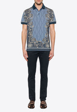 Etro Paisley Medallion Polo T-shirt Blue MRMD0004-AK568 X0883