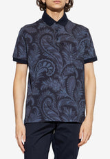 Etro Floral Paisley Print Polo T-shirt Blue MRMD0004-AK930 X0883
