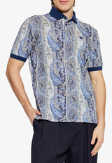Etro Paisley Print Polo T-shirt Blue MRMD0004-AKF78 X0880