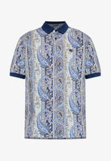 Etro Paisley Print Polo T-shirt Blue MRMD0004-AKF78 X0880