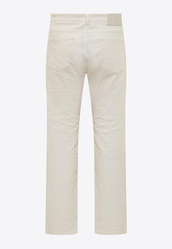 Etro Logo Patch Basic Straight-Leg Jeans White MRNB000499TTE22S9097WHITE