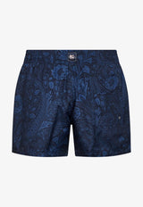 Etro Paisley Print Swim Shorts Blue MRPB0001-99SASU2 X0887