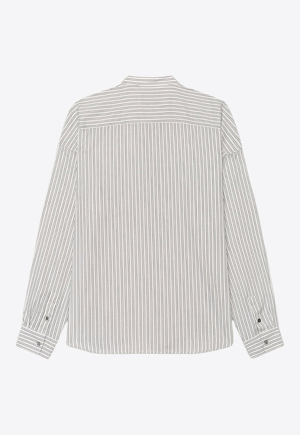 Frame Denim Striped Long-Sleeved Shirt White MS24WSH007WHITE