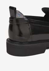 Etro Shiny Leather Penny Loafers Black MS4K0003-AP306 N0000