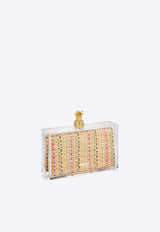 Aquazzura Mustique Clutch with Raffia Pouch MSQCLUC0-RRBTRL TRANSPARENT
