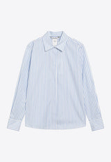 Max Mara Mxmaccenni Striped Shirt Light Blue MXMACCENNICO/S_MAXM-002