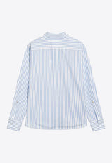 Max Mara Mxmaccenni Striped Shirt Light Blue MXMACCENNICO/S_MAXM-002