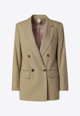 Max Mara Dotto Double-Breasted Wool-Blend Blazer Beige MXMEDOTTOWO/S_MAXM-002