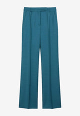 Silk-Blend Tailored Pants