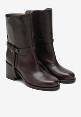Brunello Cucinelli 60 Leather Ankle Boots Brown MZORC3132LE/R_CUCIN-C8279