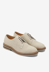 Brunello Cucinelli Panama Suede Derby Shoes Cream MZUPEAT708LE/R_CUCIN-C2675
