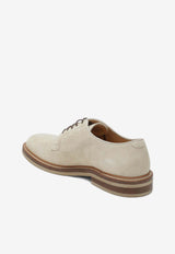 Brunello Cucinelli Panama Suede Derby Shoes Cream MZUPEAT708LE/R_CUCIN-C2675
