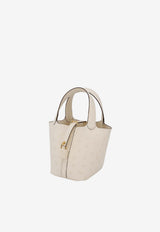 Hermès Micro Picotin Lock 14 in Nata Ostrich Leather with Gold Hardware