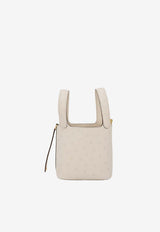 Hermès Micro Picotin Lock 14 in Nata Ostrich Leather with Gold Hardware