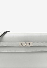 Kelly To Go Wallet in Argent Metallic Chevre Chamkilight with Palladium Hardware