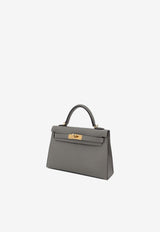 Hermès Mini Kelly II 20 in Gris Meyer Madame Leather with Gold Hardware