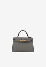 Hermès Mini Kelly II 20 in Gris Meyer Madame Leather with Gold Hardware