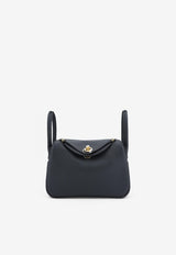 Hermès Mini Lindy 20 II in Gris Misty Swift Leather with Permabrass Hardware