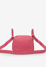 Hermès Mini Lindy 20 in Rose Azalee Clemence Leather with Palladium Hardware