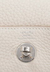 Mini Lindy II in Craie Clemence Leather with Palladium Hardware