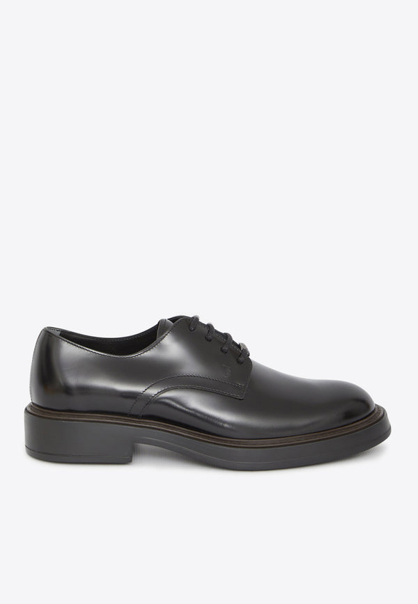 Tod's Semi-Shiny Leather Oxford Shoes Black XXM61K00C21-SOO-B999