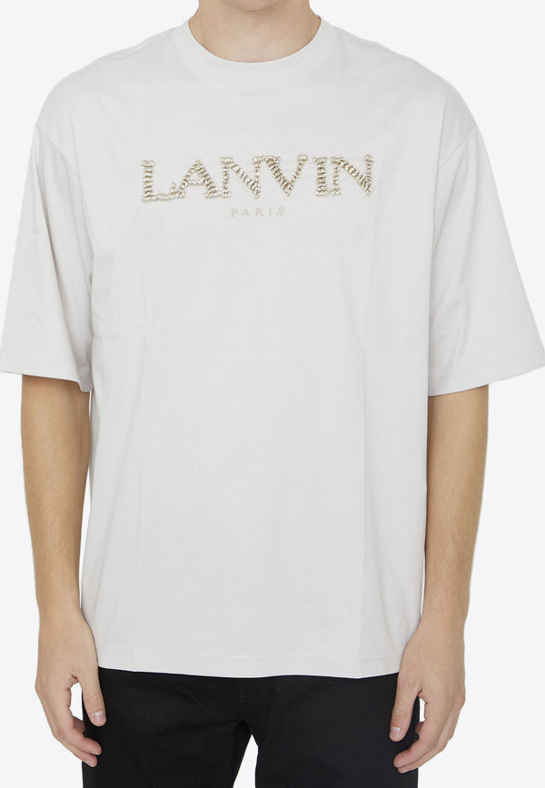 Lanvin Logo-Embroidered Crewneck T-shirt RM-TS9026-J029-A23--04