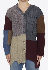 Dolce & Gabbana Patchwork Cardigan in Wool Blend Multicolor GXQ88T-JFML7-S9001