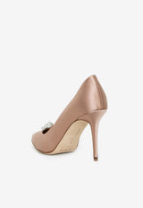Manolo Blahnik Nadira 90 Crystal-Embellished Satin Pumps NADIRA 90 NUDE 2504 0367-0047 Nude