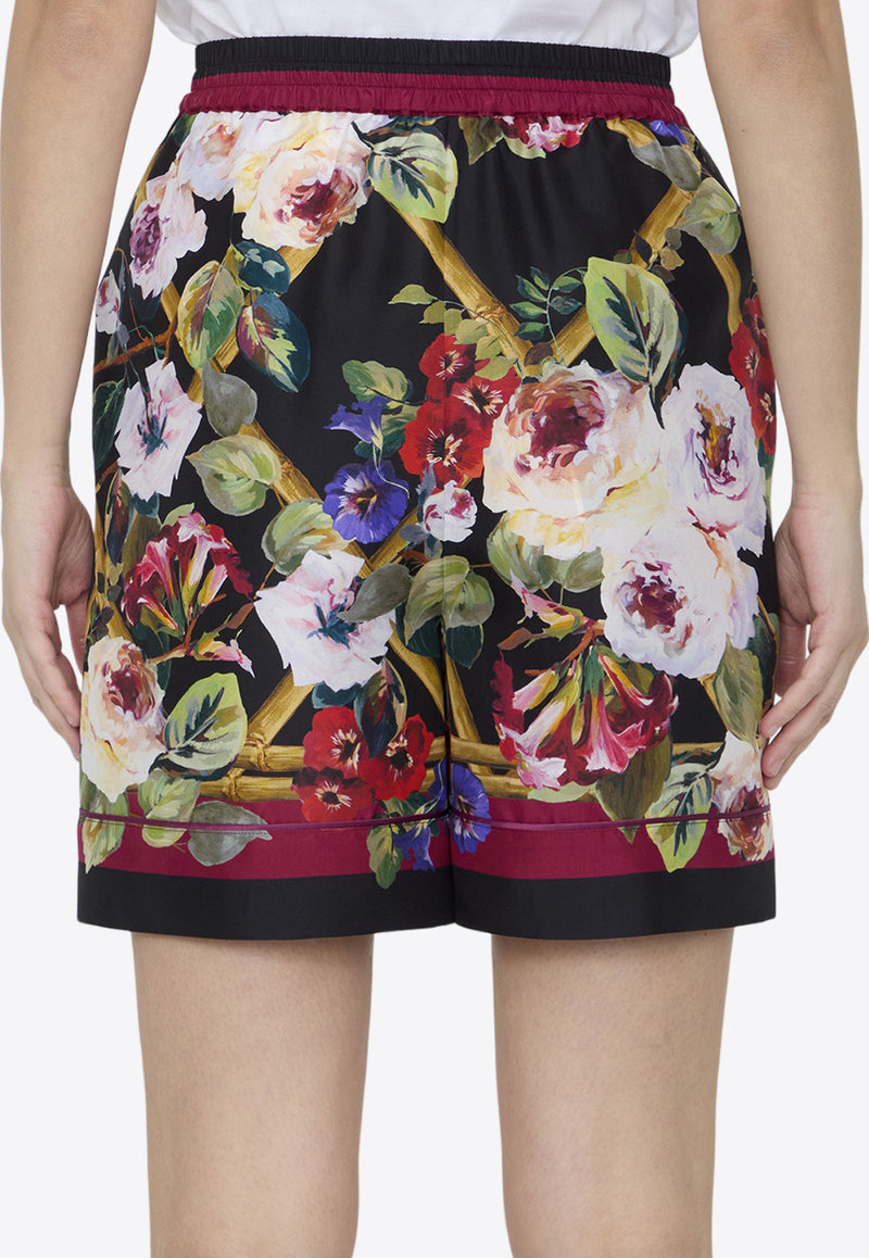 Dolce & Gabbana Roseto Mini Shorts in Silk FTAM7T-HI1RG-HH4YA