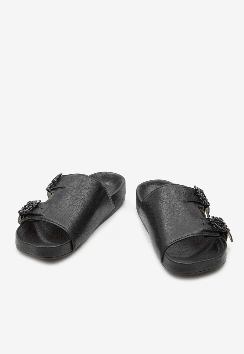 Ease Leather Double-Strap Slides Loewe L815465X95--1100