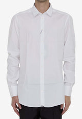 Dolce & Gabbana Long-Sleeved Tuxedo Shirt G5EJ1T-FU5U8-W0800 White