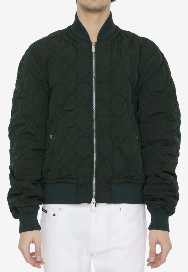 Burberry Quilted Bomber Jacket Dark Green 8083809--B8636