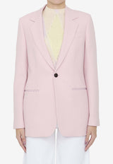 Burberry Single-Breasted Wool Blazer Pink 8082619--B8640