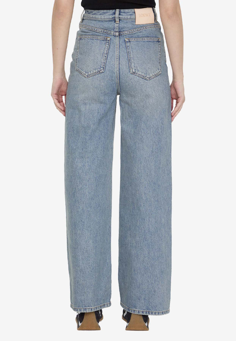 Washed High-Waisted Jeans Loewe S540Y11X65--8438