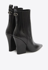 Valentino 105 VLogo Lockette Leather Booties Black 5W0S0KS9-LQV-0NO