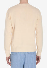 Valentino Chez Logo Wool Knit Sweater Cream 6V3KC33L-AR8-581