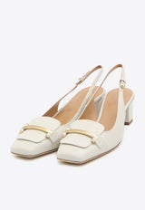 Tod's 50 Leather Slingback Pumps White XXW63L0JE10-SMX-B015