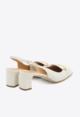 Tod's 50 Leather Slingback Pumps White XXW63L0JE10-SMX-B015