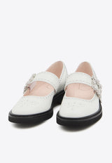 Roger Vivier Viv' Rangers Mary-Jane Ballet Flats White RVW54840990-MRK-B001