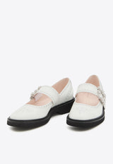 Roger Vivier Viv' Rangers Mary-Jane Ballet Flats White RVW54840990-MRK-B001