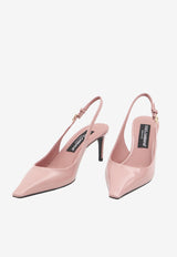 Dolce & Gabbana Mun 90 Polished Leather Slingback Pumps Pink CG0805-A1037-80405