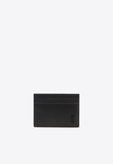 Saint Laurent Small Cassandre Leather Cardholder Black 607603-1JB0U-1000