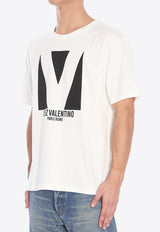 Valentino Chez Logo Print T-shirt White 6V3MG16P-AQ9-A03