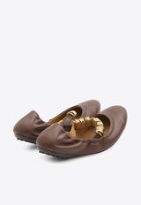 Tod's Dee Ring Leather Ballet Flats Brown XXW0HI0JJ10-U1O-S202