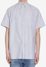 Valentino Short-Sleeved Stripe Shirt Light Blue 6V3AAIA0-AKT-QT7
