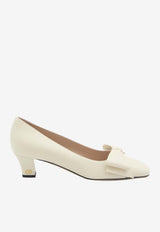 Valentino Bowow 45 Leather Pumps Ivory 6W2S0LB5-DDT-098